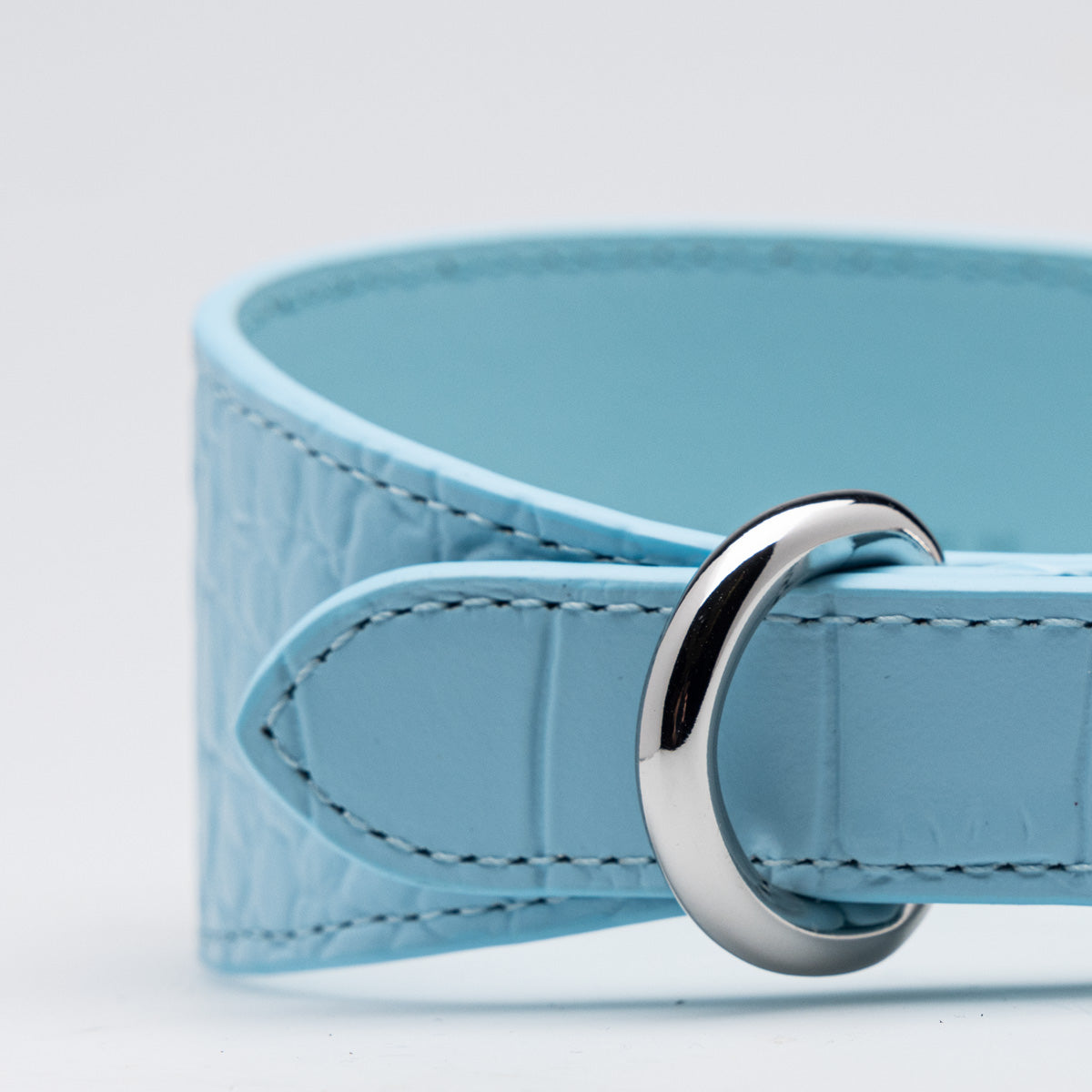 Collier de chien large Baby Blue Croco