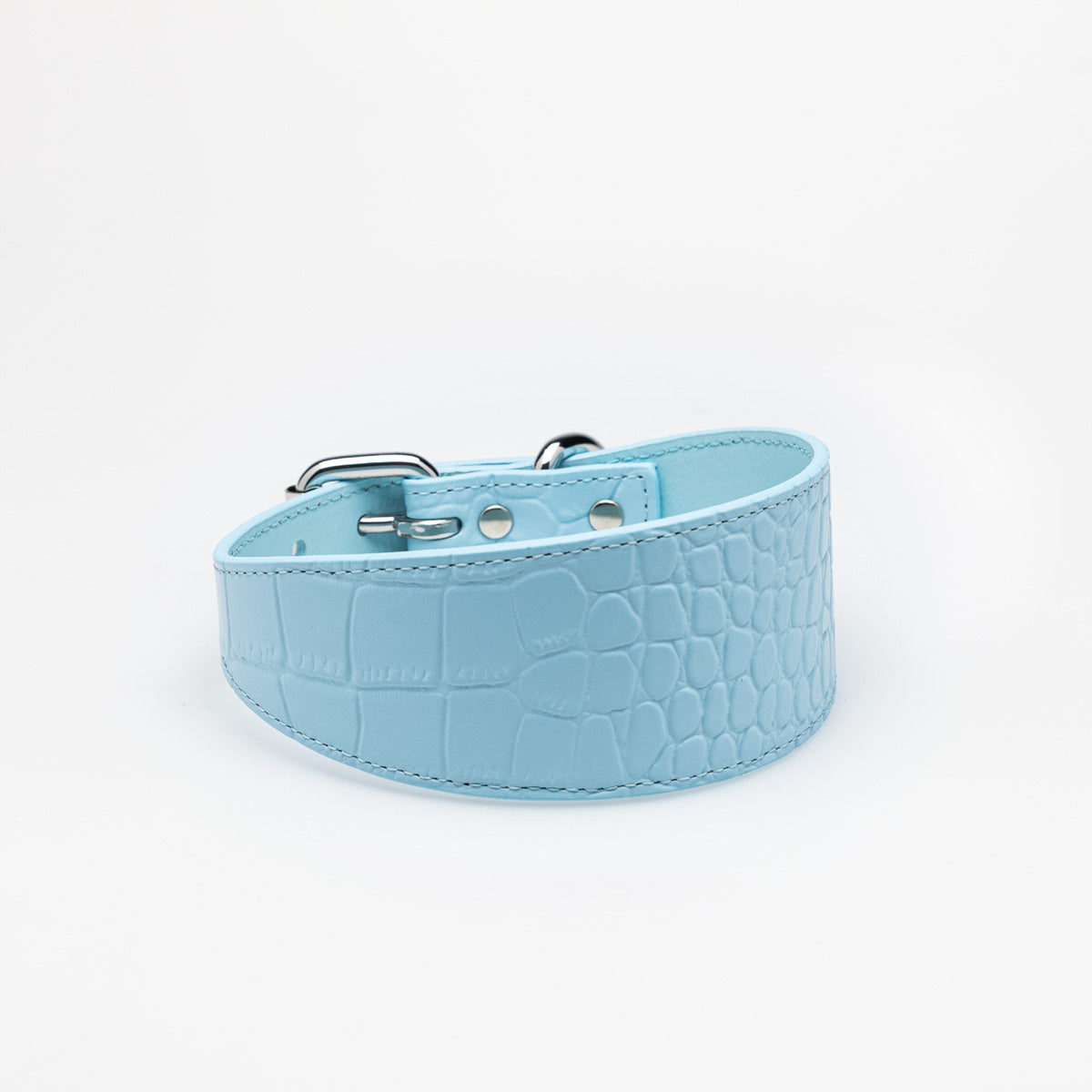 Collier de chien large Baby Blue Croco