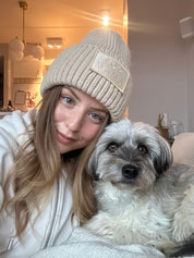 Bonnet en laine beige - Maman de fourrure