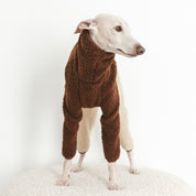 Beige & Brown Sighthound Fleece Onesie