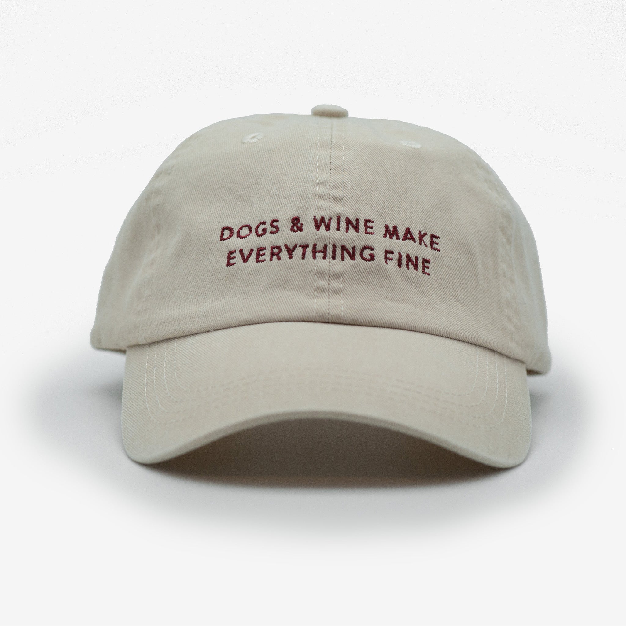 Casquette en jean beige - Dogs & Wine Make Everything Fine