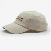Casquette en jean beige - Dogs & Wine Make Everything Fine
