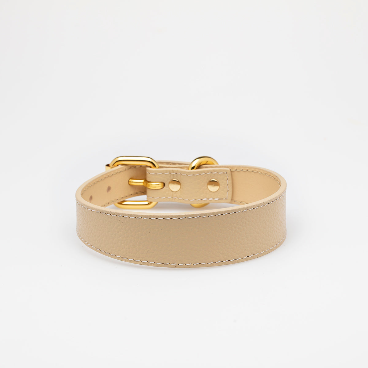 Collier de chien beige fin 