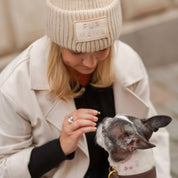 Bonnet en laine beige - Maman de fourrure