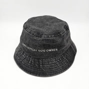 Chapeau Bucket en denim noir - Anti-Social Dog Owner