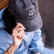 Casquette en denim noir - Logo "Anti-Social Cat Owner" 