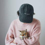 Casquette en denim noir - Maman Chat 