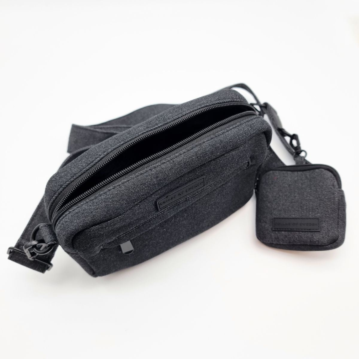 Sac de promenade pour chien en denim noir - Crossbody