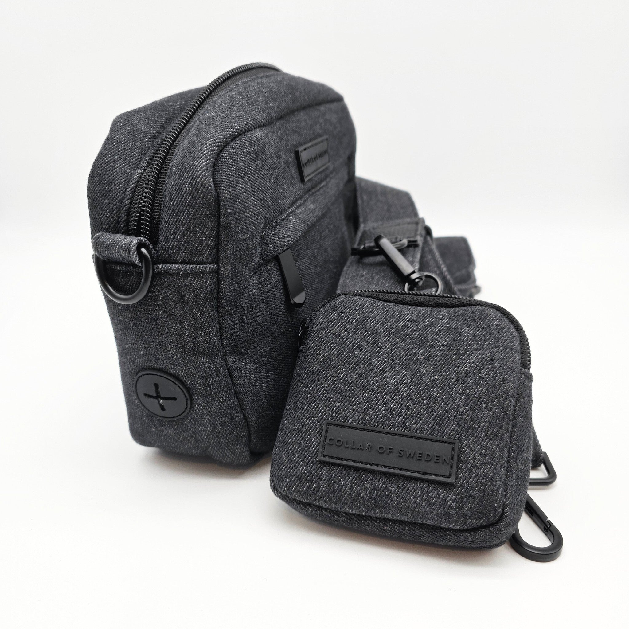 Sac de promenade pour chien en denim noir - Crossbody