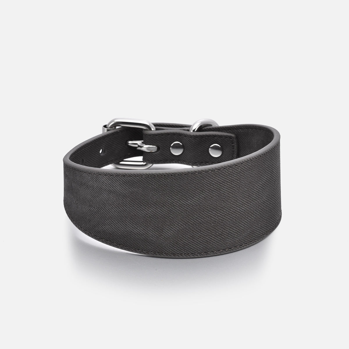 Collier pour chien en denim noir large