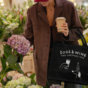 Black Premium Tote Bag - Dogs & Wine Make Everything Fine
