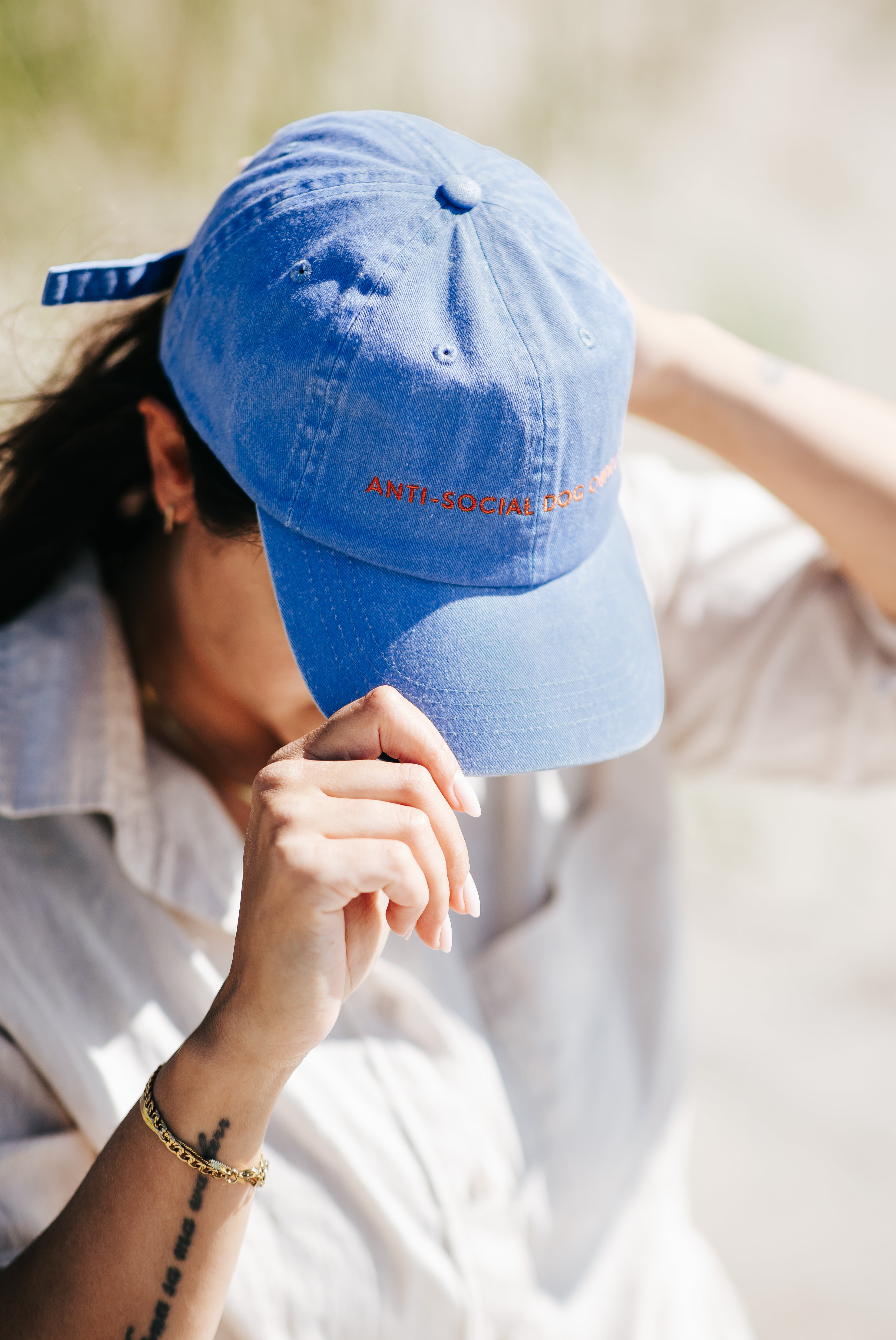 Casquette en denim bleu - Propriétaire de chien anti-social