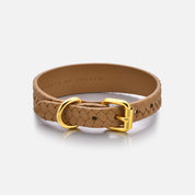 Collier pour chien tressé marron fin