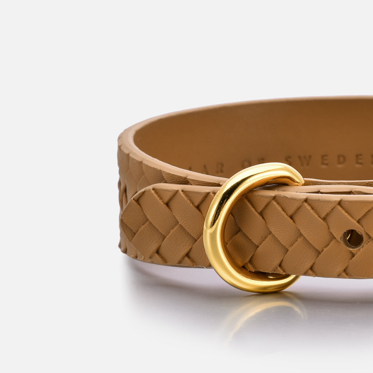 Collier pour chien tressé marron fin