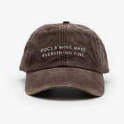 Casquette en Jean Marron - Dogs & Wine Make Everything Fine