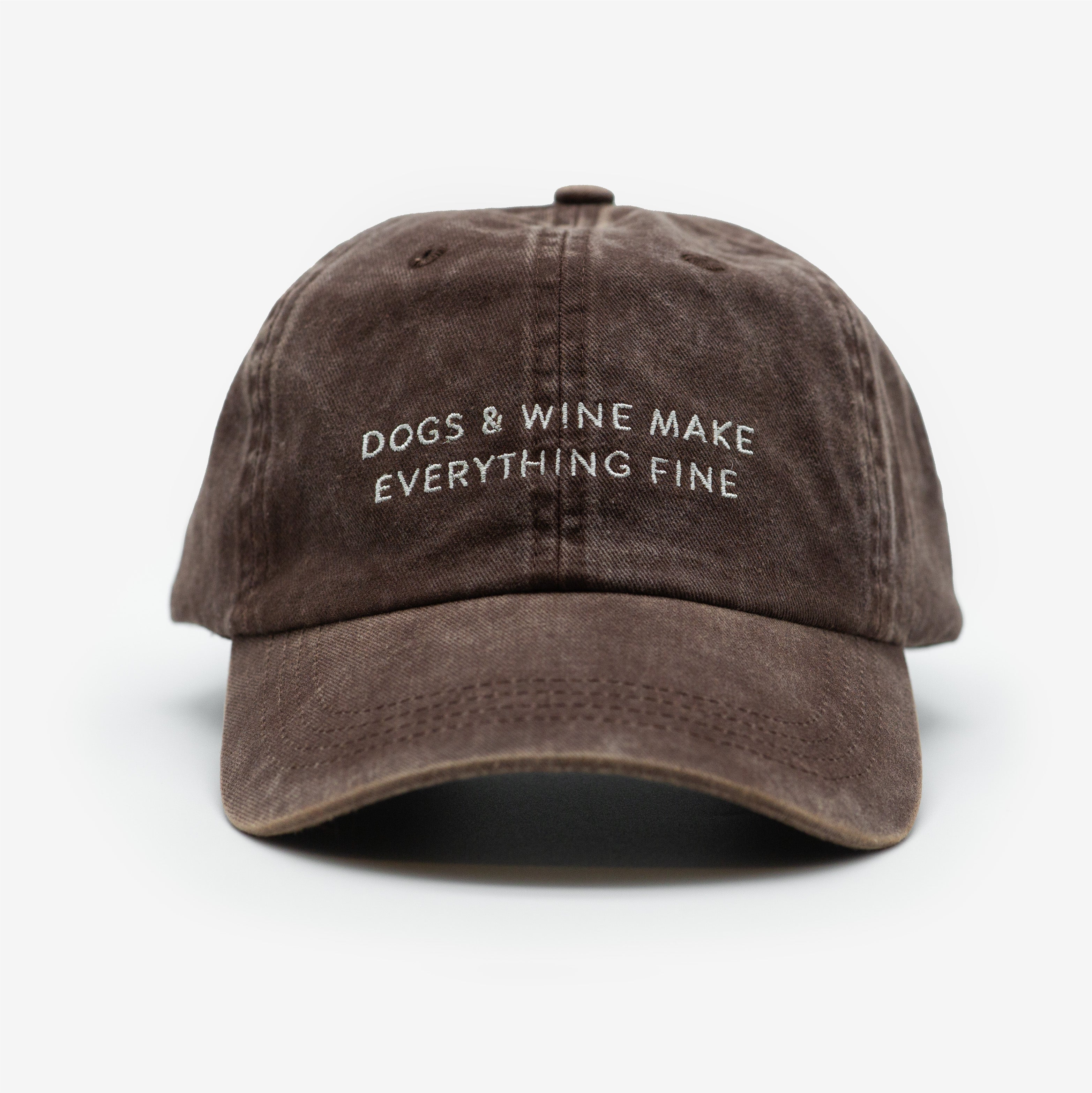 Casquette en Jean Marron - Dogs & Wine Make Everything Fine