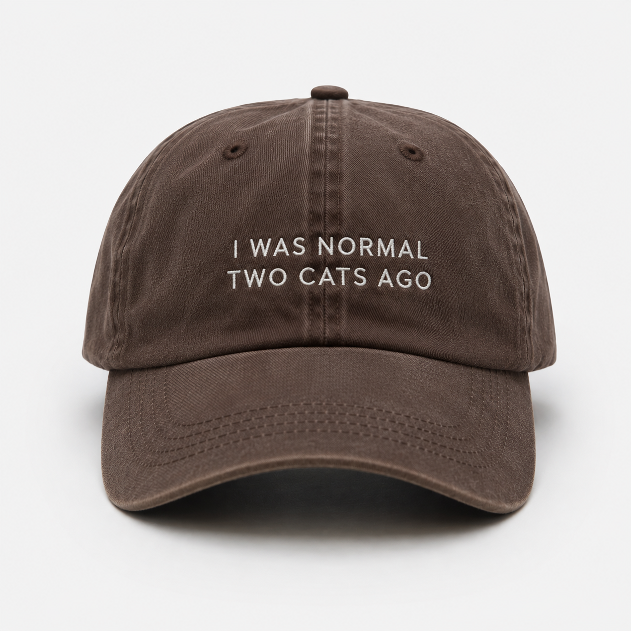 Brown Denim Cap - I Was Normal Two Cats Ago
