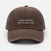 Brown Denim Cap - I Was Normal Two Dogs Ago