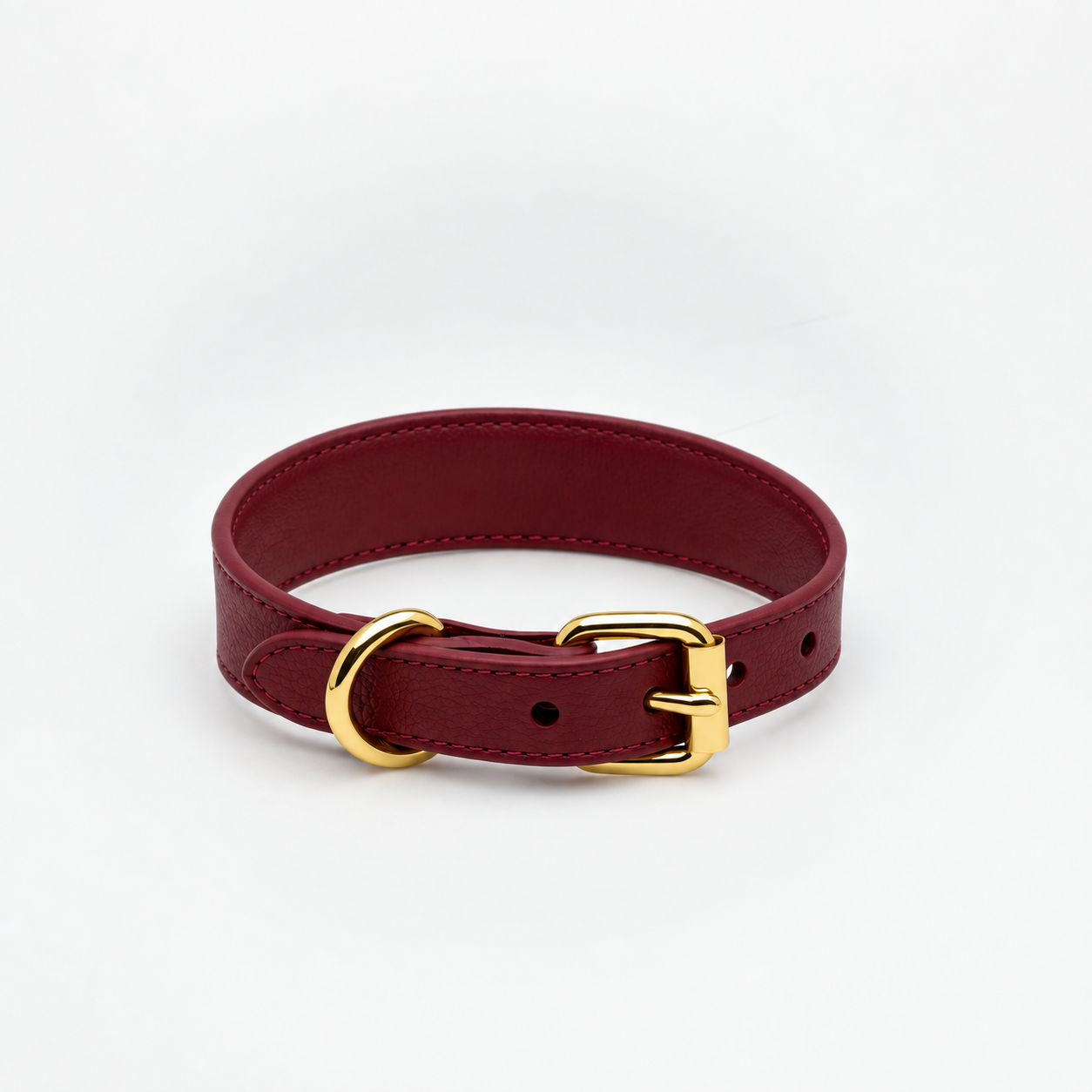 Collier de chien fin bordeaux