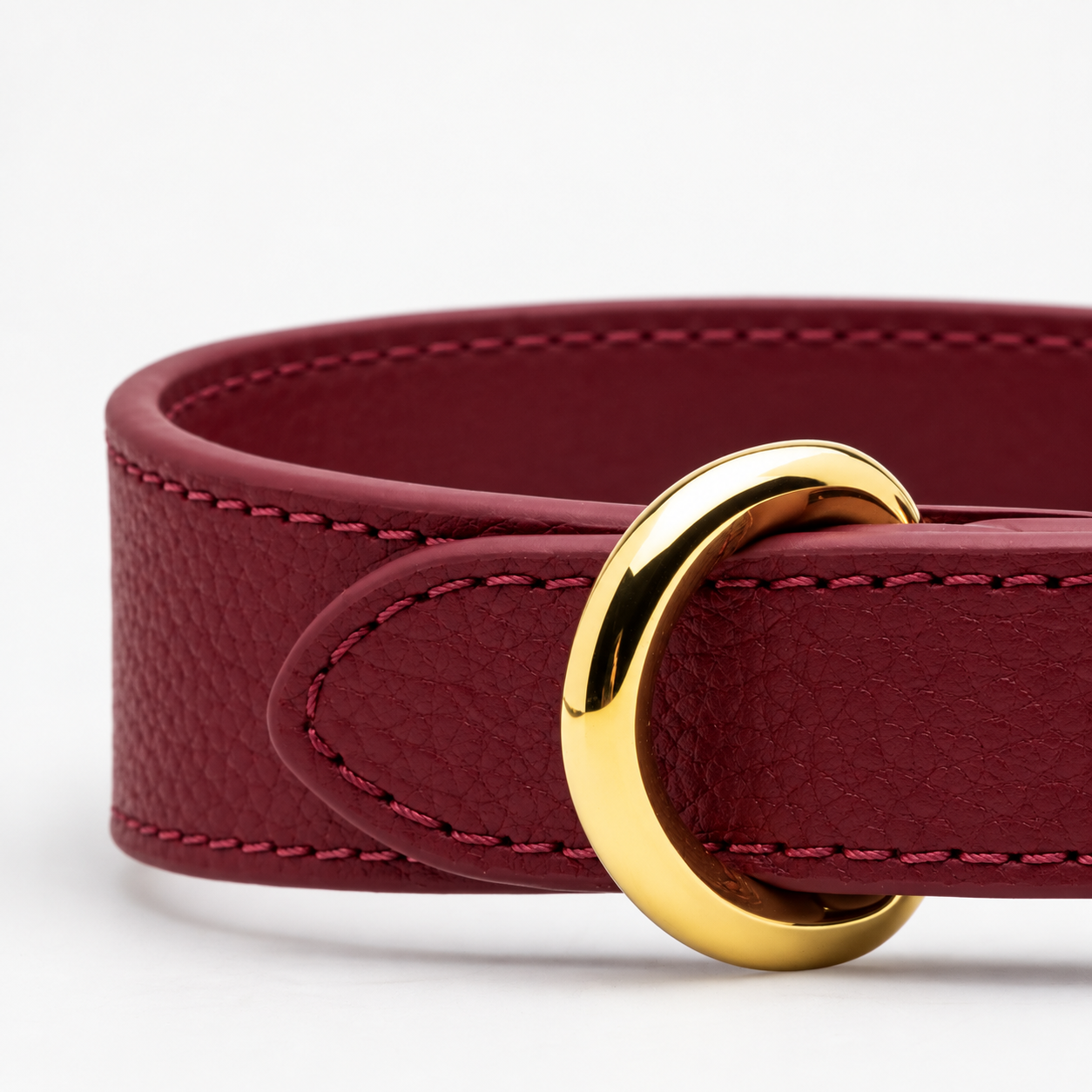 Collier de chien fin bordeaux