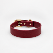Collier de chien fin bordeaux