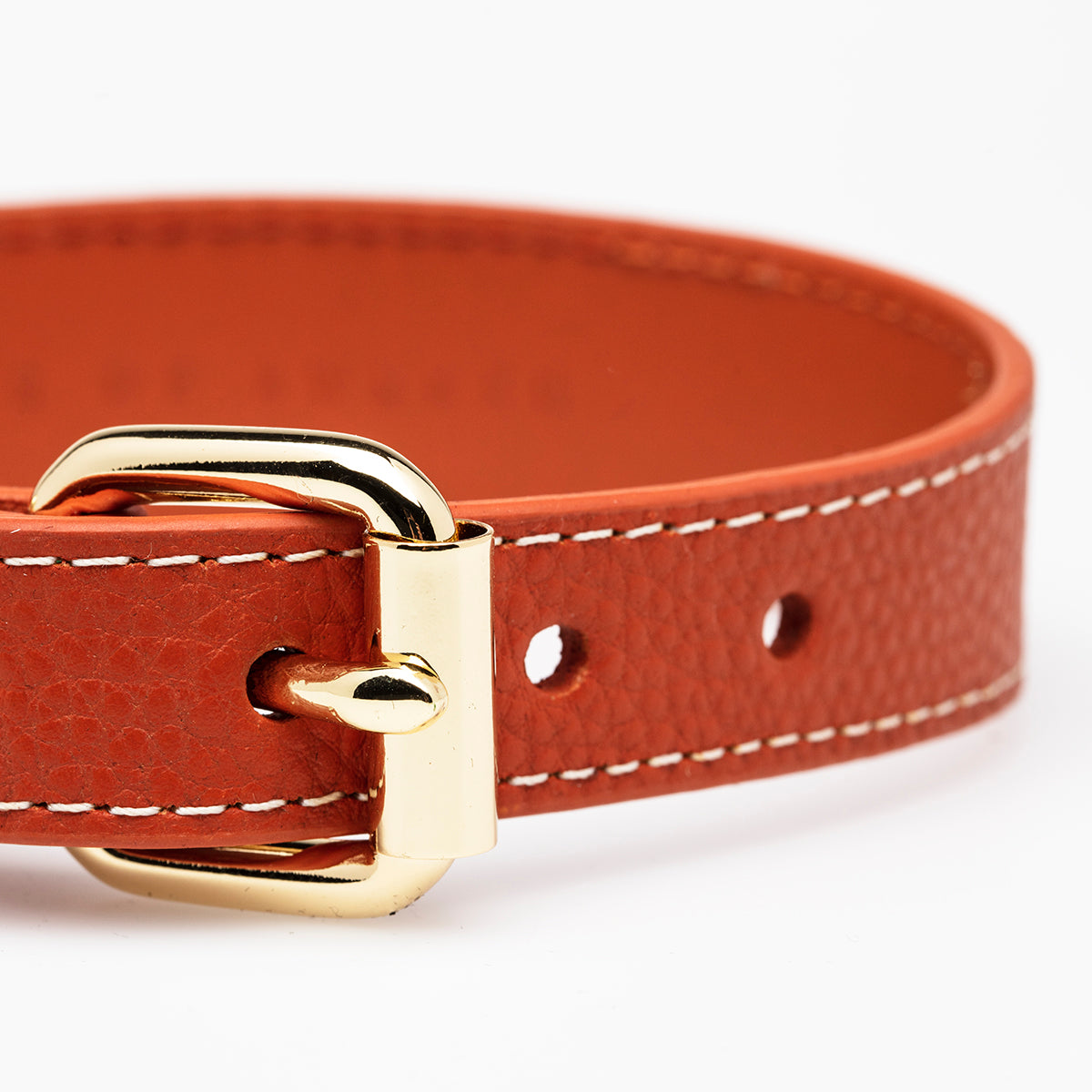 Collier pour chien Cognac fin