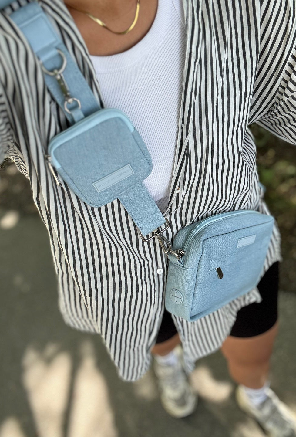 Sac de promenade pour chien en denim - Bandoulière