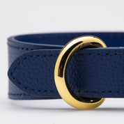 Collier de chien bleu foncé mince