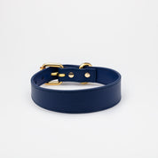 Collier de chien bleu foncé mince