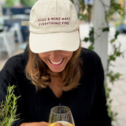 Casquette en jean beige - Dogs & Wine Make Everything Fine