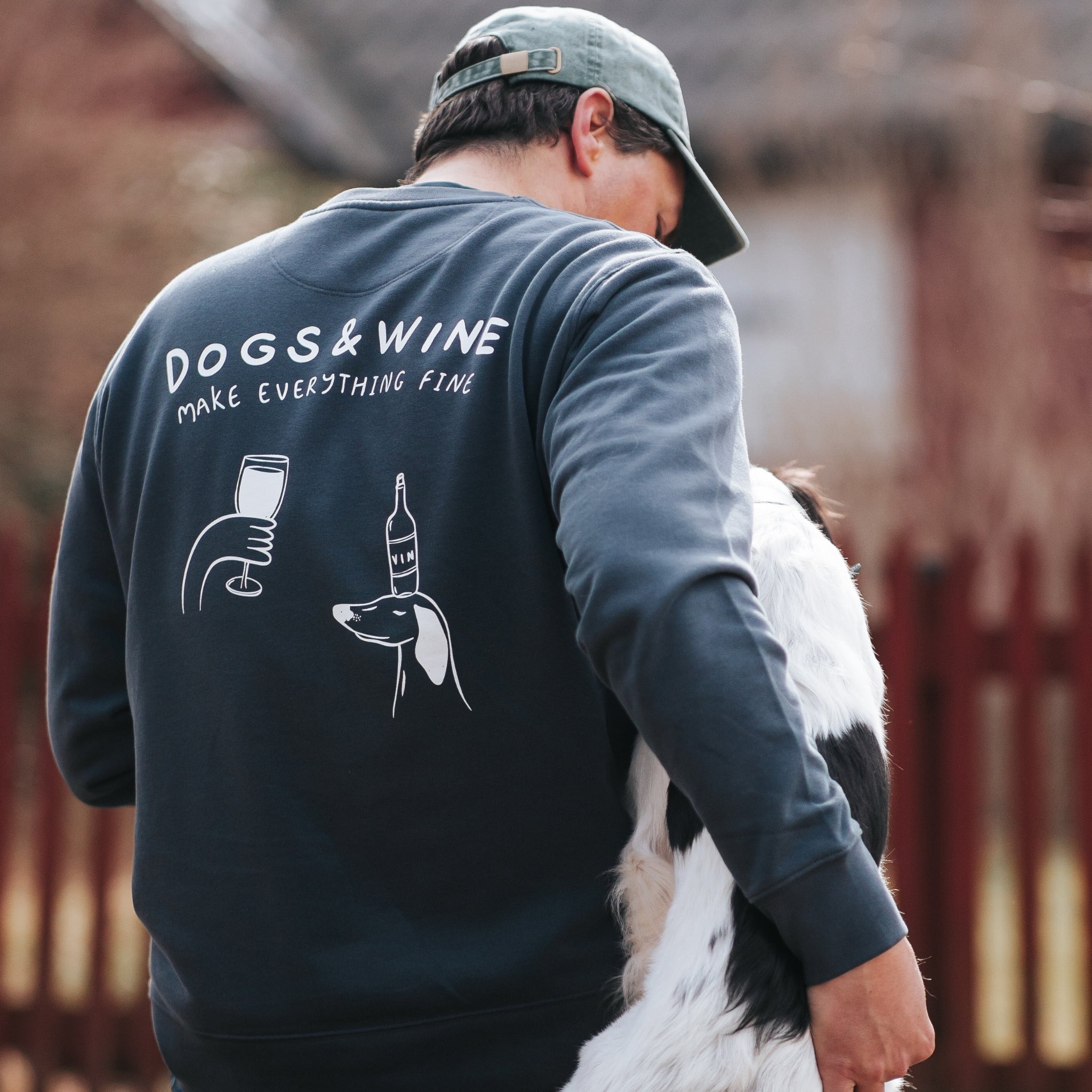 Ink Grey Sweatshirt - Dogs & Wine Make Everything Fine