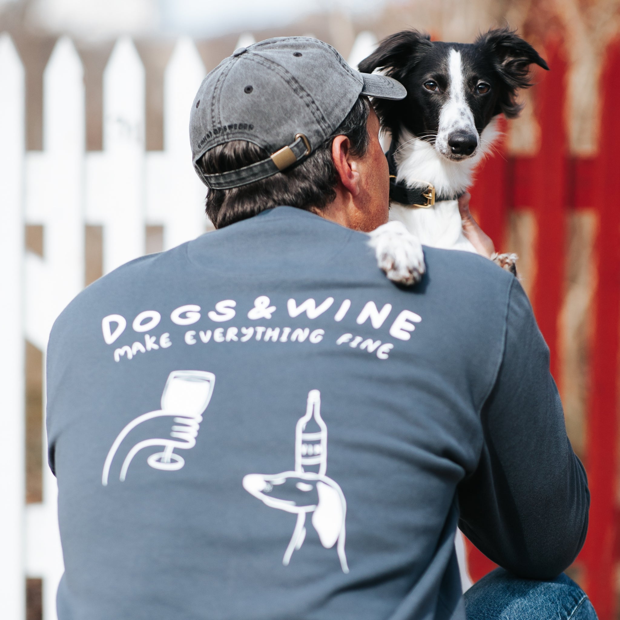Ink Grey Sweatshirt - Dogs & Wine Make Everything Fine