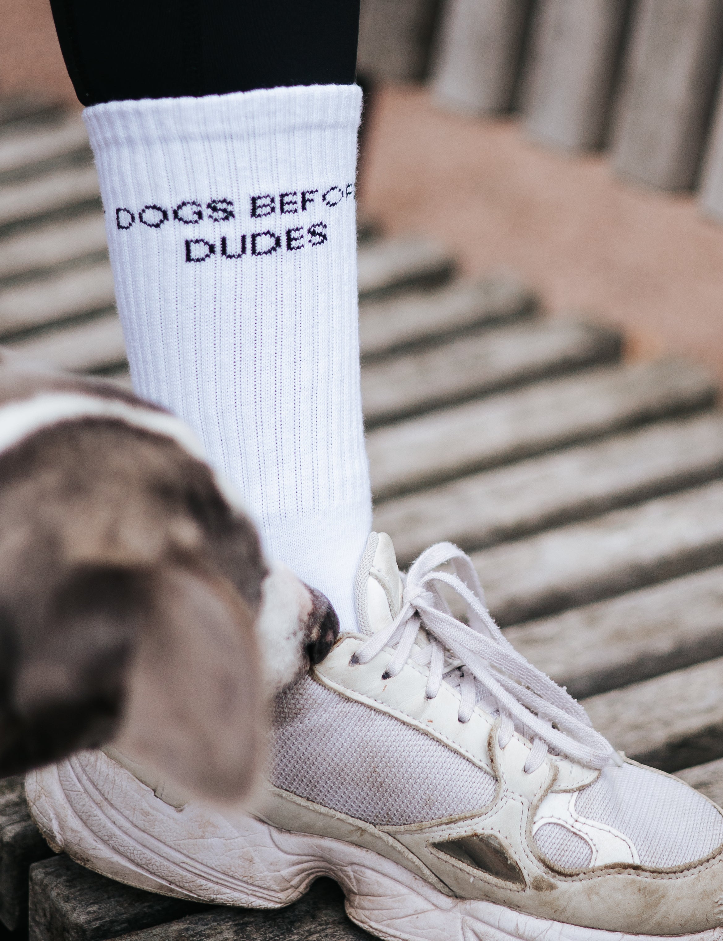 Chaussettes tubulaires blanches - Dogs Before Dudes