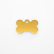 Plaque de chien gravée - Os d'or