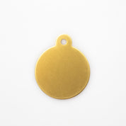 Étiquette de chien gravée - Cercle doré