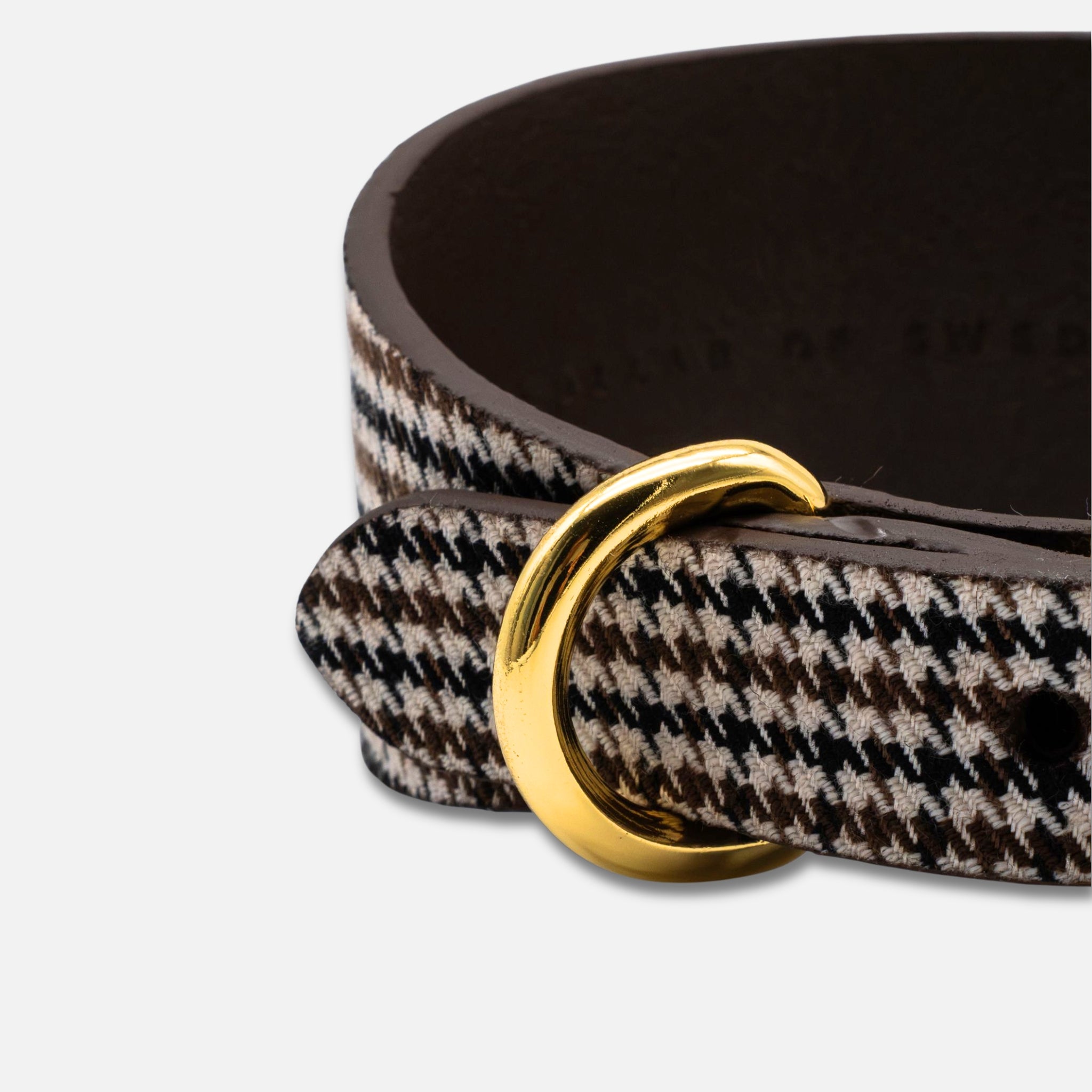 Collier pour chien à carreaux beige large

