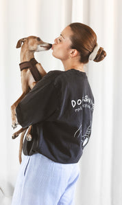 T-shirt Noir  - Dogs & Wine Make Everything Fine