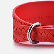 Collier pour chien tressé rouge pur large