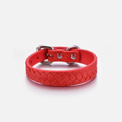 Collier pour chien tressé rouge pur fin