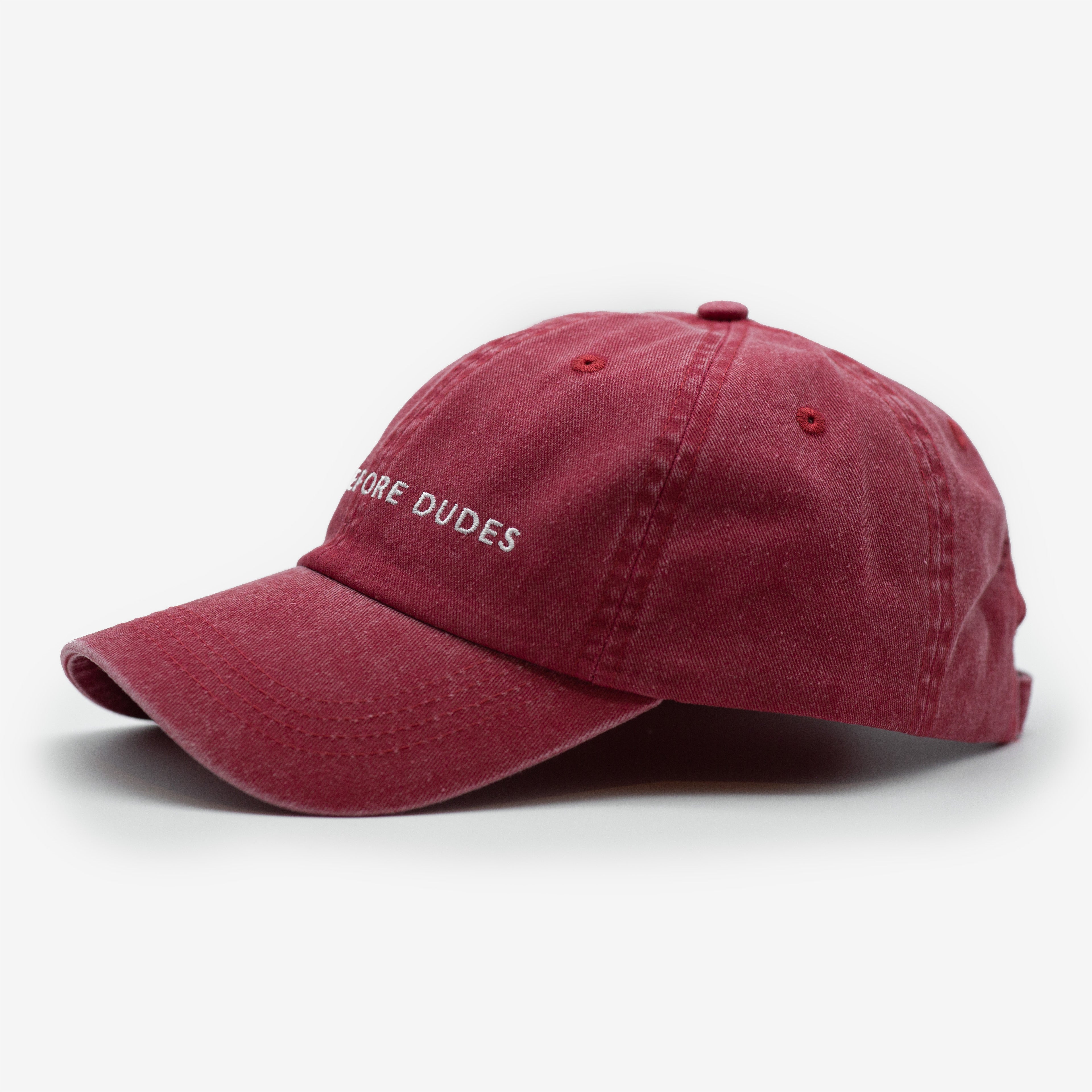 Casquette en denim rouge - Chiens avant les mecs