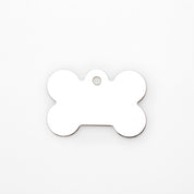 Tag de Chien Gravé - Os en Argent Premium