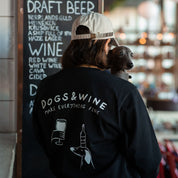 T-shirt Noir à Manches Longues - Dogs & Wine Make Everything Fine
