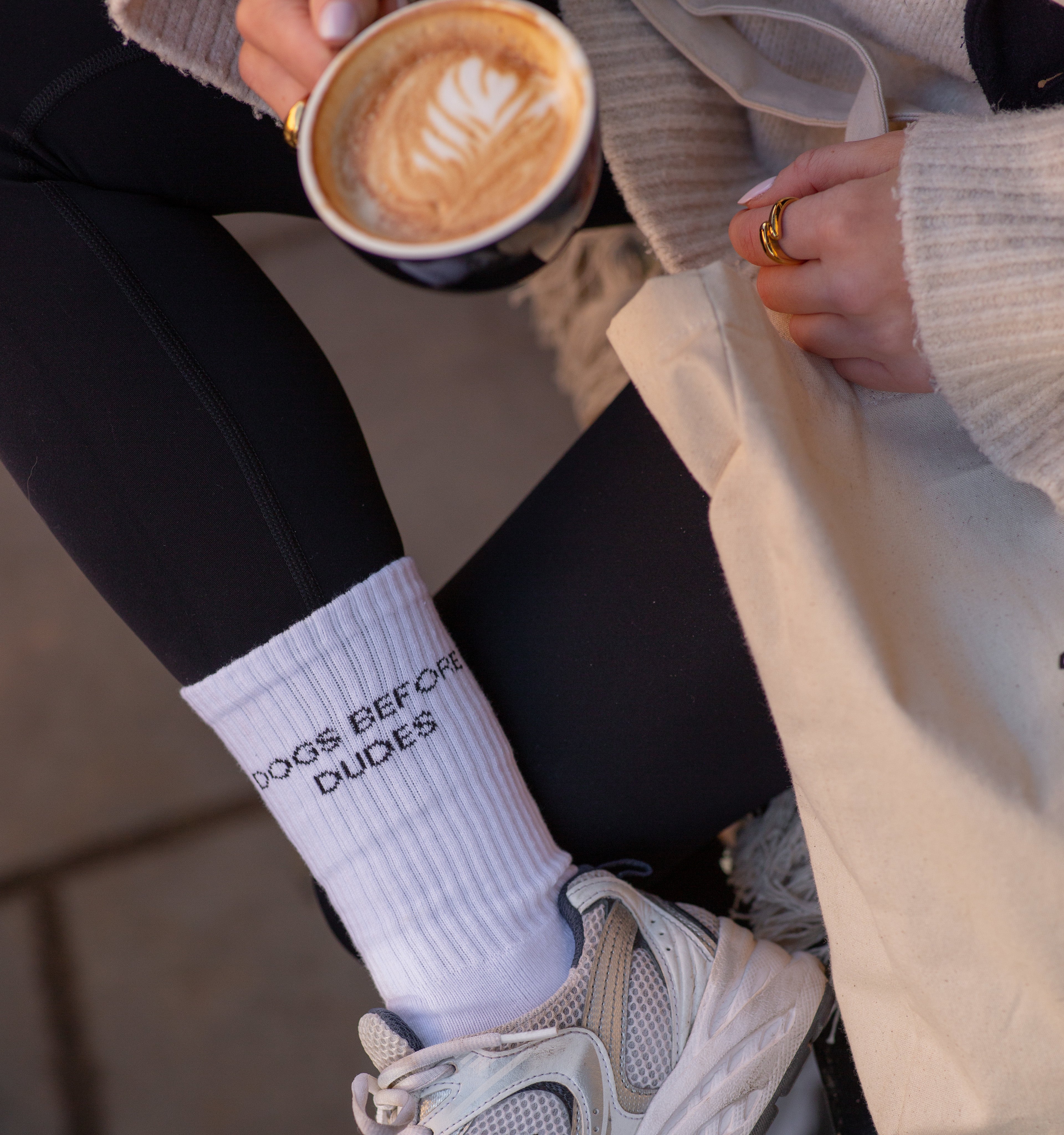 Chaussettes tubulaires blanches - Dogs Before Dudes