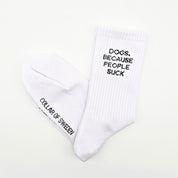 White Tube Socks - Dogs. Because People Suck